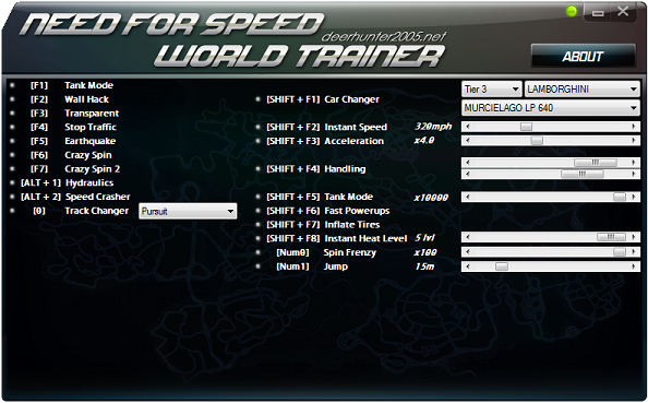  Deerhunter - трейнер для Need for Speed World 